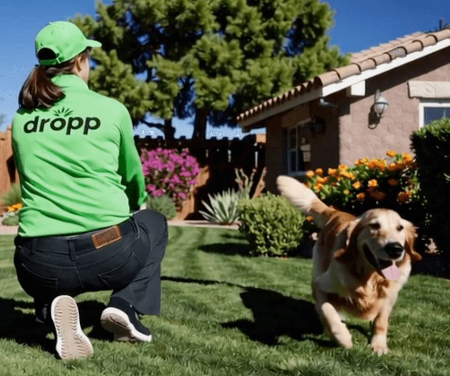 DROPP professional sanitizing a yard